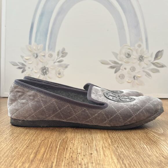 Tory Burch Velvet Slippers in Taupe - Picture 5 of 10